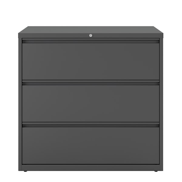 Hirsh 42" W 3 Drawer Lateral File Cabinet, Charcoal, A4/Legal/Letter - 17646