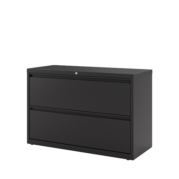 Hirsh 42" W 2 Drawer Lateral File Cabinet, Black, A4/Legal/Letter - 17457