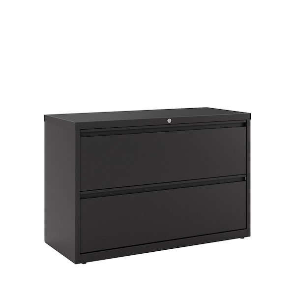 Hirsh 42" W 2 Drawer Lateral File Cabinet, Black, A4/Legal/Letter - 17457