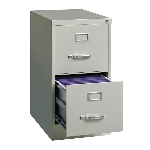 Hirsh 15 in W 2 Drawer Vertical File Cabinet, Light Gray, Letter - 22732