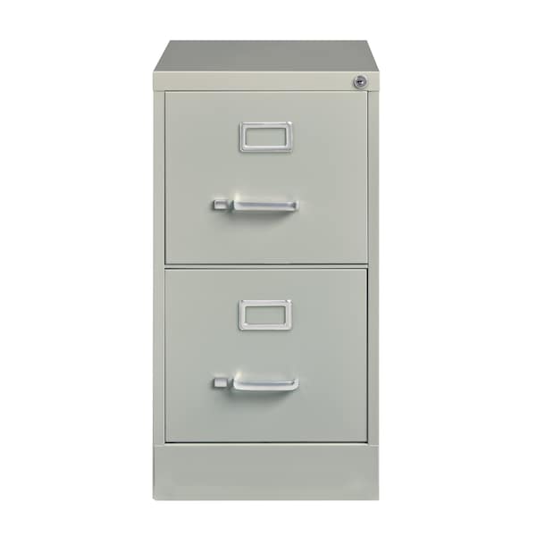 Hirsh 15 in W 2 Drawer Vertical File Cabinet, Light Gray, Letter - 22732