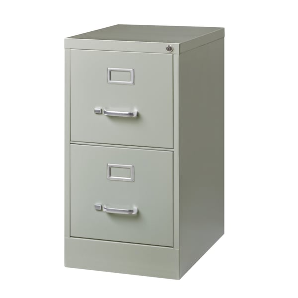Hirsh 15 in W 2 Drawer Vertical File Cabinet, Light Gray, Letter - 22732