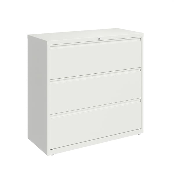 Hirsh 3 Drawer Lateral File Cabinet, White, A4/Legal/Letter - 23705