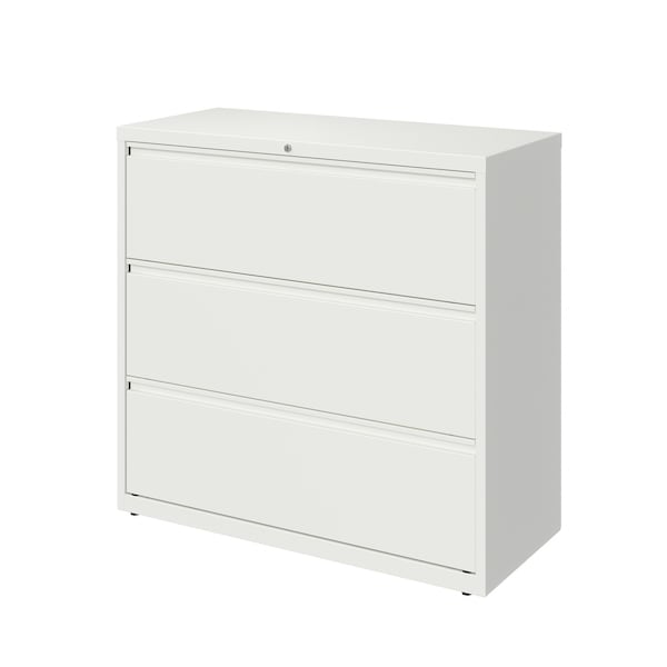 Hirsh 3 Drawer Lateral File Cabinet, White, A4/Legal/Letter - 23705