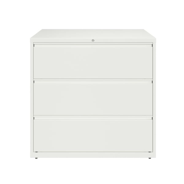 Hirsh 3 Drawer Lateral File Cabinet, White, A4/Legal/Letter - 23705