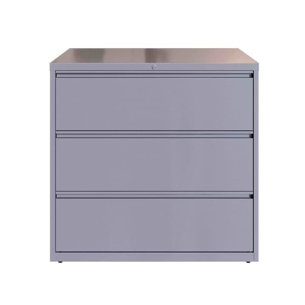 Hirsh 3 Drawer Lateral File Cabinet, Arctic Silver, A4/Legal/Letter - 23749