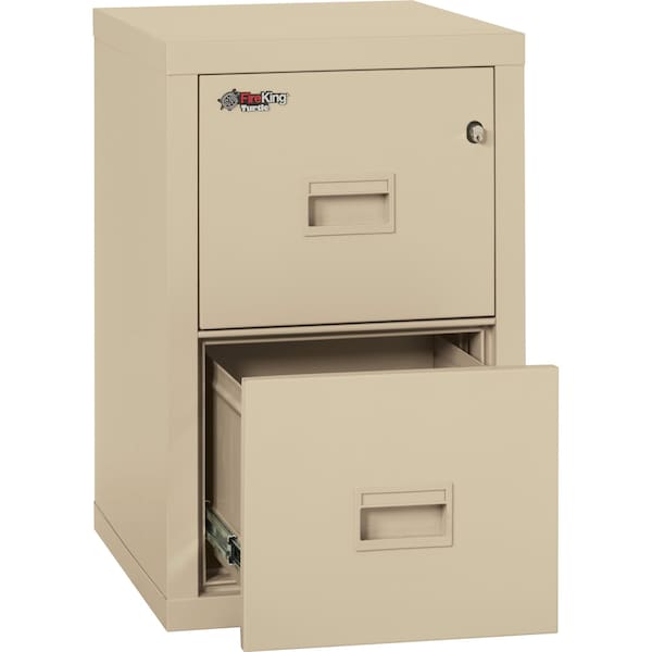 Fireking 17-3/4" W 2 Drawer Fire-Resistant Vertical File Cabinet, Parchment - 2R1822-CPA