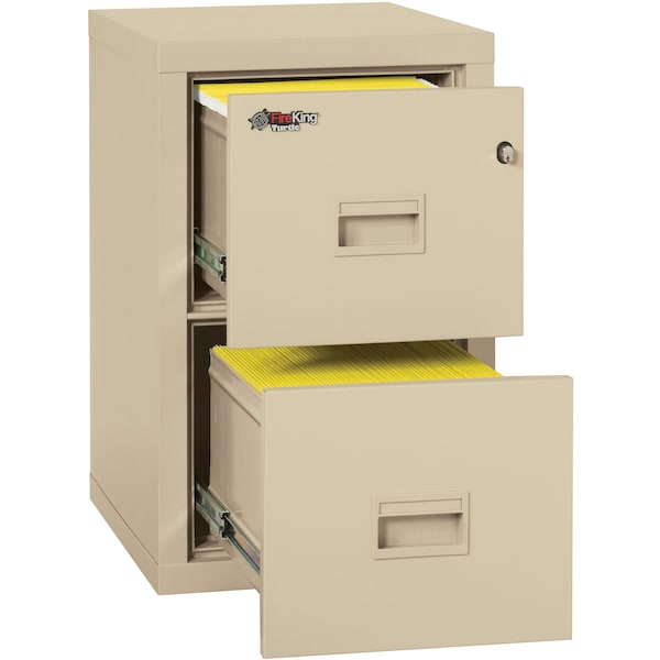 Fireking 17-3/4" W 2 Drawer Fire-Resistant Vertical File Cabinet, Parchment - 2R1822-CPA