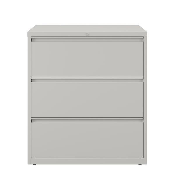 Hirsh 36" W 3 Drawer Lateral File Cabinet, Light Gray, A4/Legal/Letter - 17635