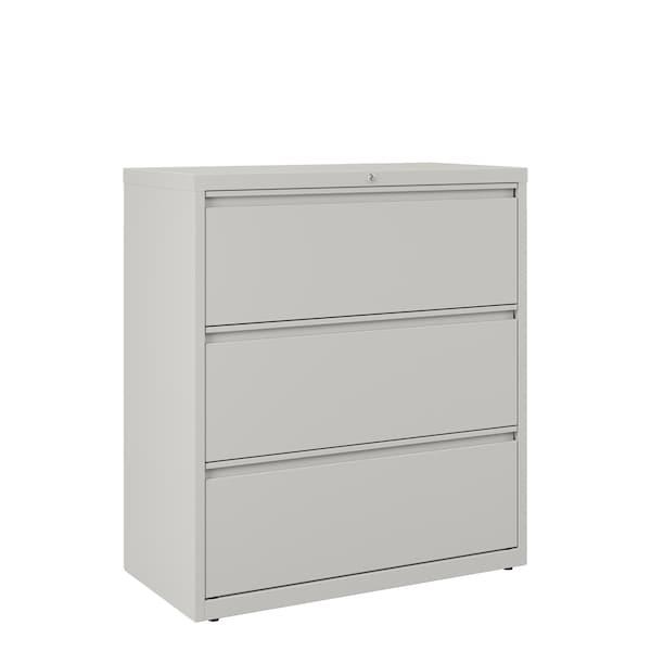 Hirsh 36" W 3 Drawer Lateral File Cabinet, Light Gray, A4/Legal/Letter - 17635