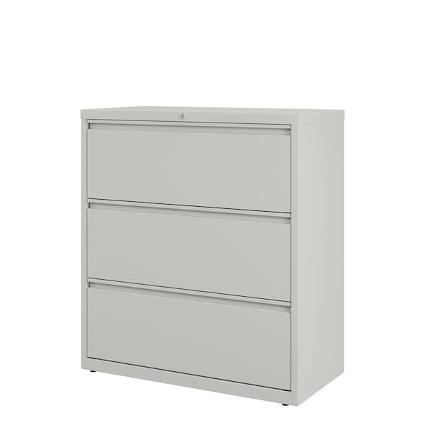 Hirsh 36" W 3 Drawer Lateral File Cabinet, Light Gray, A4/Legal/Letter - 17635
