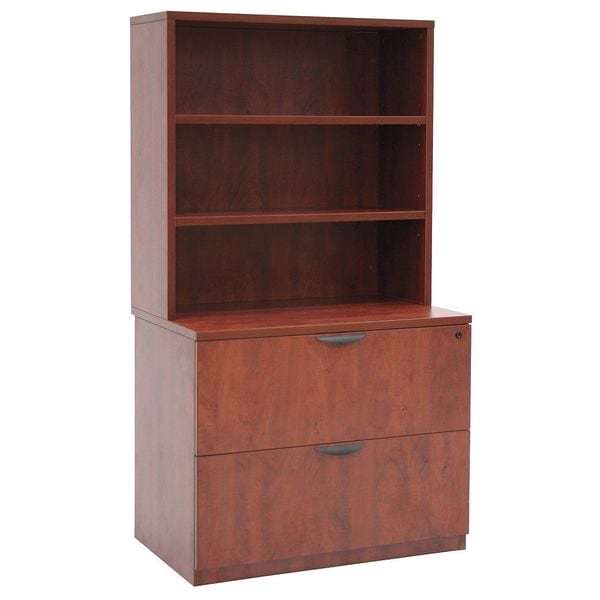 Regency 36 in W 2 Drawer Lateral File Cabinet with Hutch, Cherry - LPLFH3665CH