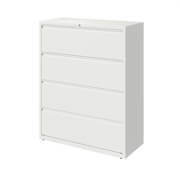 Hirsh 4 Drawer Lateral File Cabinet, White, A4/Legal/Letter - 23706