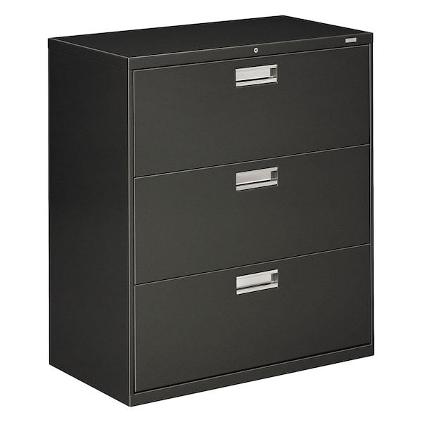 Hon 36" W 3 Drawer File Cabinet, Charcoal, A4/Legal/Letter - H683.L.S