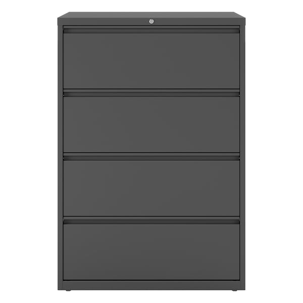 Hirsh 36" W 4 Drawer Lateral File Cabinet, Charcoal, A4/Legal/Letter - 17632
