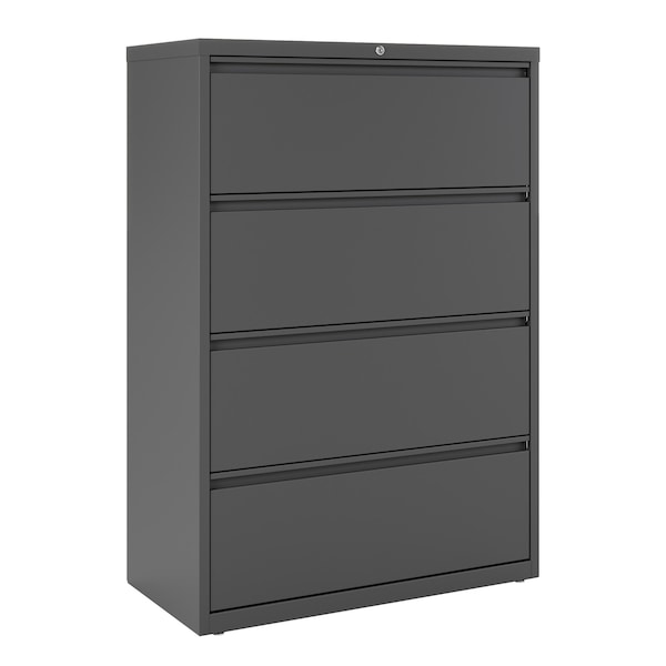 Hirsh 36" W 4 Drawer Lateral File Cabinet, Charcoal, A4/Legal/Letter - 17632