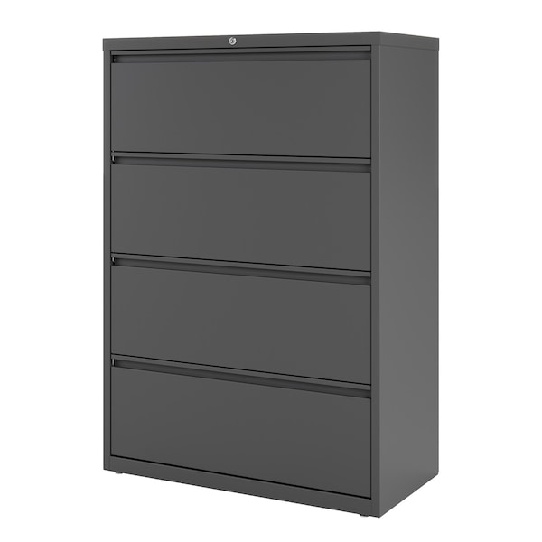 Hirsh 36" W 4 Drawer Lateral File Cabinet, Charcoal, A4/Legal/Letter - 17632