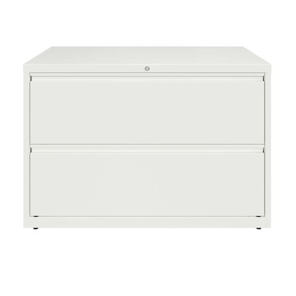 Hirsh 2 Drawer Lateral File Cabinet, White, A4/Legal/Letter - 23704