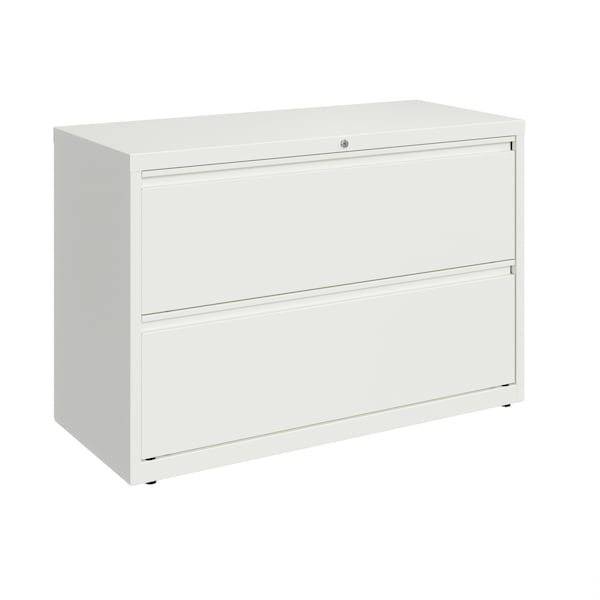 Hirsh 2 Drawer Lateral File Cabinet, White, A4/Legal/Letter - 23704