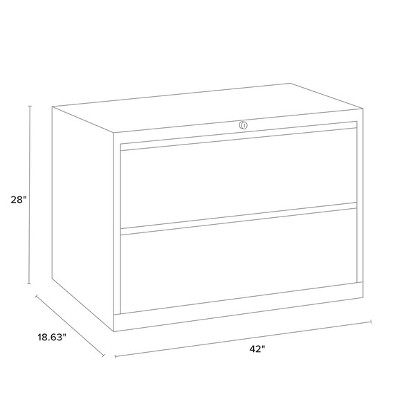 Hirsh 2 Drawer Lateral File Cabinet, White, A4/Legal/Letter - 23704