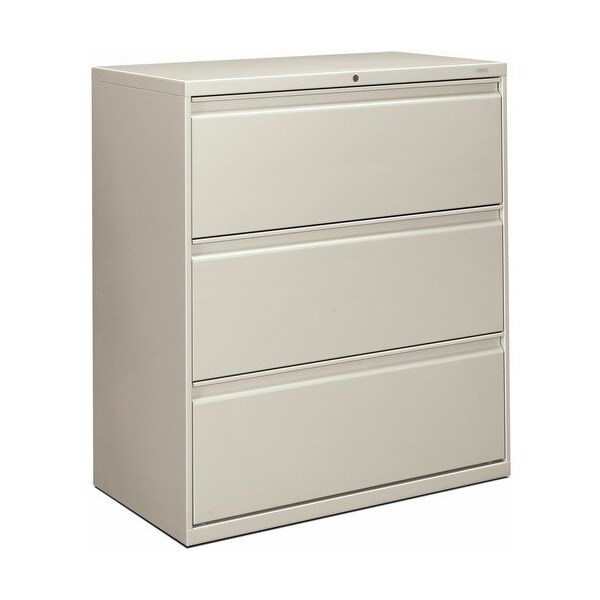 Hon HON 883LQ, 800 SERIES THREE-DRAWER LATERAL FILE, 36W X 19.25D X 40.88H, LIGHT GRAY - HON883LQ