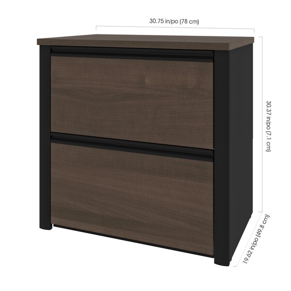 Bestar Connexion 30" Lateral File, Antigua/Black - 93631-000052