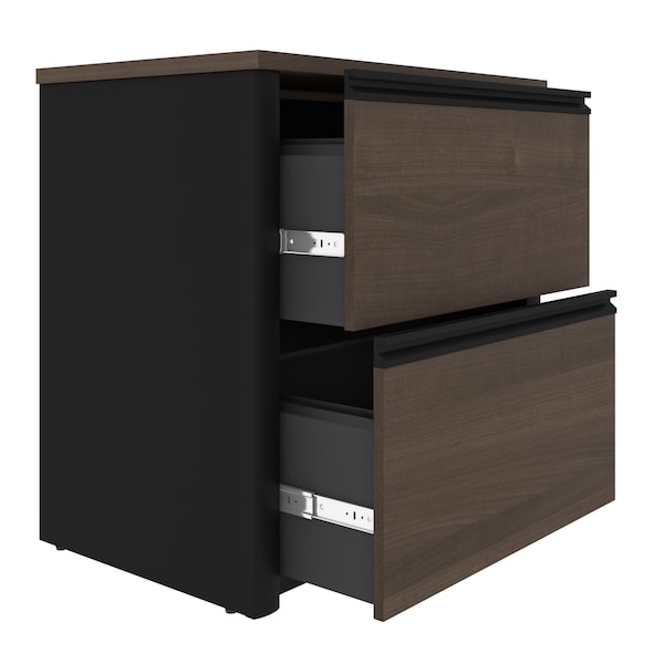 Bestar Connexion 30" Lateral File, Antigua/Black - 93631-000052