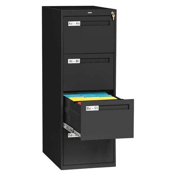 Tennsco 17-15/16" W 4 Drawer Black, Legal - V284C-MFBK
