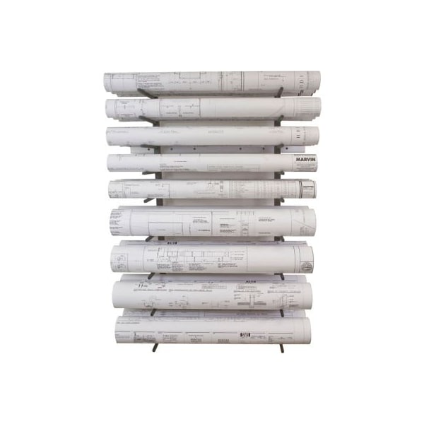 Brookside Design, Llc Vis-i-Rack-High Cap. Blueprint Storage Roll File Wall Rack - 8 Openings - VRW46