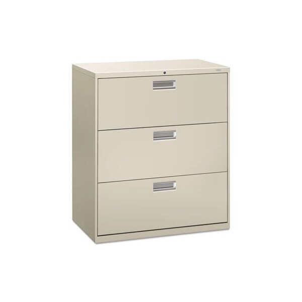 Hon HON, 600 SERIES THREE-DRAWER LATERAL FILE, 36W X 18D X 39.13H, LIGHT GRAY - 683LQ