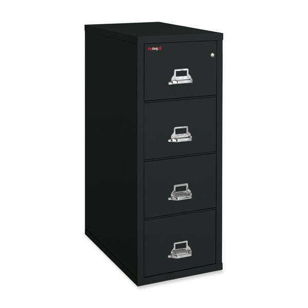Fireking 15-1/4" W 4 Drawer Fire-Resistant Vertical File Cabinet, Black, Legal - 4-2131-CBL
