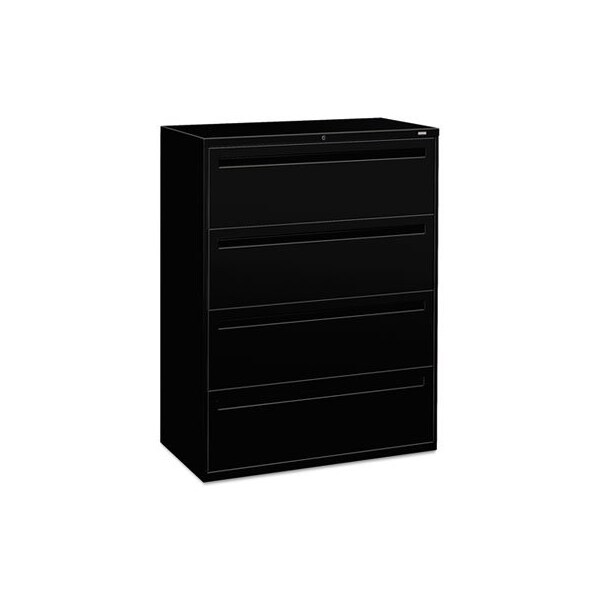 Hon HON, 700 SERIES FOUR-DRAWER LATERAL FILE, 42W X 18D X 525H, BLACK - 794LP
