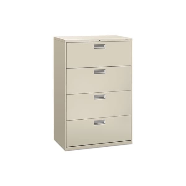 Hon HON, 600 SERIES FOUR-DRAWER LATERAL FILE, 36W X 18D X 52.5H, LIGHT GRAY - 684LQ
