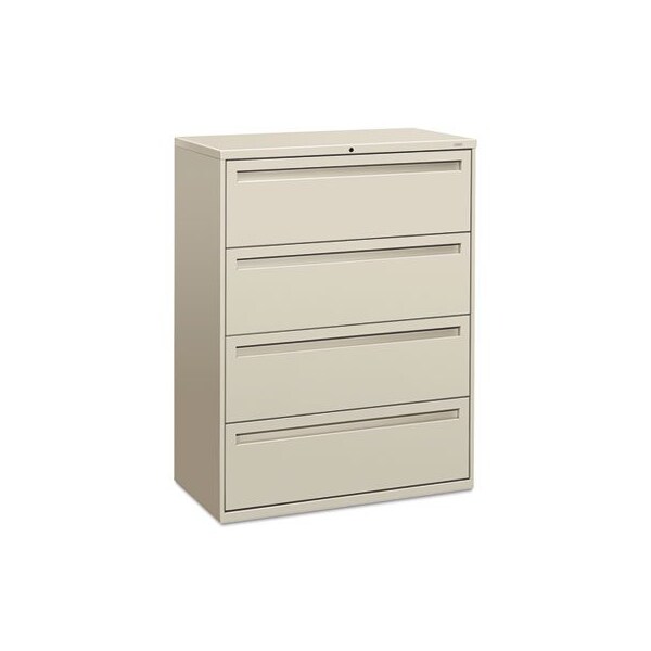 Hon HON, 700 SERIES FOUR-DRAWER LATERAL FILE, 42W X 18D X 52.5H, LIGHT GRAY - 794LQ