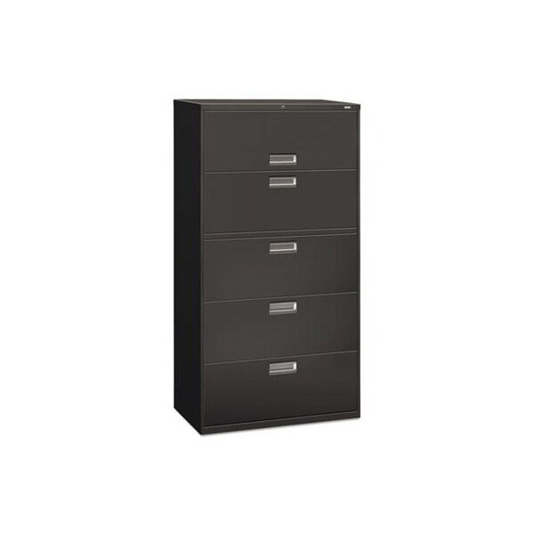 Hon HON, 600 SERIES FIVE-DRAWER LATERAL FILE, 36W X 18D X 64.25H, CHARCOAL - 685LS