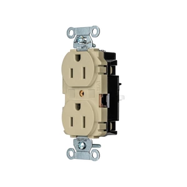 Hubbell Receptacle, 1/2 hp, 125V AC, NEMA 5-15R - 5252STI