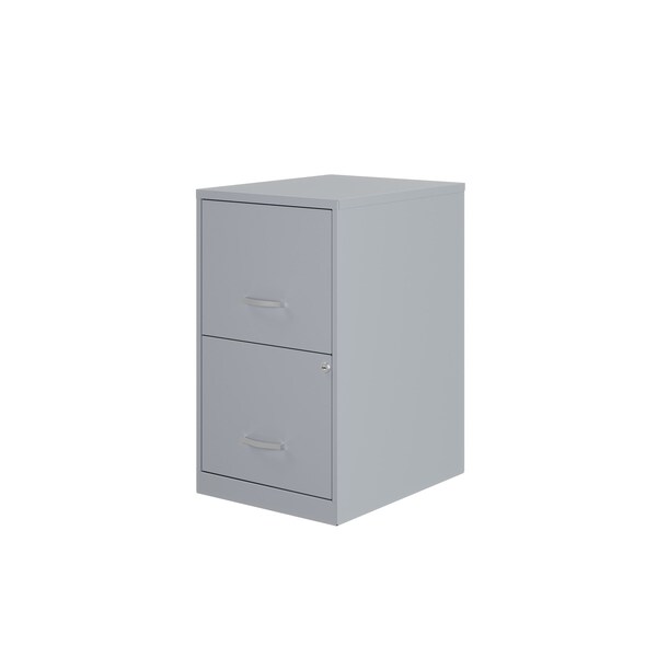 Space Solutions 14.25 in W 2 Drawer Vertical File Cabinet, Platinum - 25274