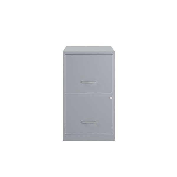 Space Solutions 14.25 in W 2 Drawer Vertical File Cabinet, Platinum - 25274