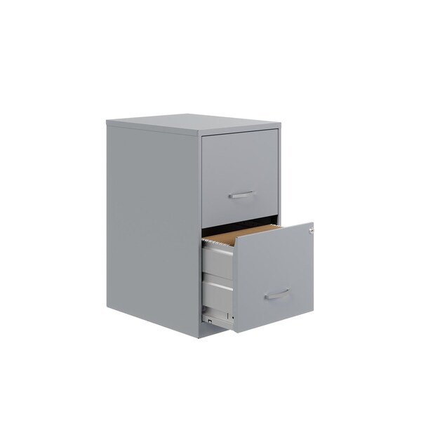 Space Solutions 14.25 in W 2 Drawer Vertical File Cabinet, Platinum - 25274