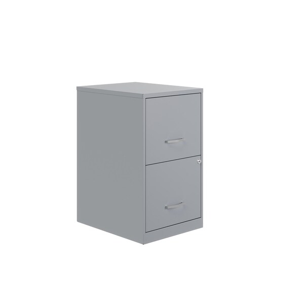Space Solutions 14.25 in W 2 Drawer Vertical File Cabinet, Platinum - 25274