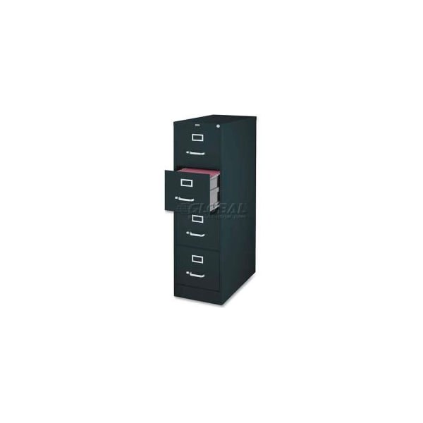 Sp Richards Lorell 4-Drawer Heavy Duty Vertical File Cabinet, 18"W x 26-1/2"D x 52"H, Black - LLR60198