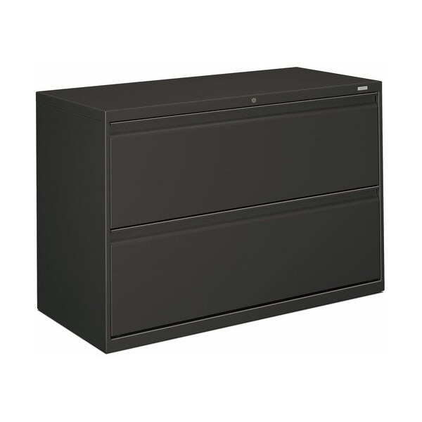 Hon HON 892LS, 800 SERIES TWO-DRAWER LATERAL FILE, 42W X 19.25D X 28.38H, CHARCOAL - HON892LS