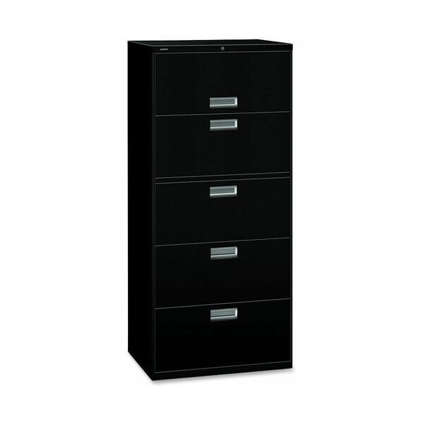 Hon HON 675LP, 600 SERIES FIVE-DRAWER LATERAL FILE, 30W X 18D X 64.25H, BLACK - HON675LP