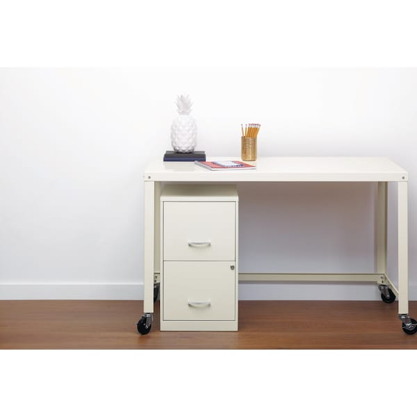 Space Solutions 14.25 in W 2 Drawer Vertical File Cabinet, Pearl White - 22614