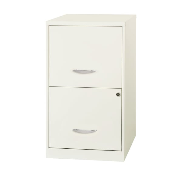 Space Solutions 14.25 in W 2 Drawer Vertical File Cabinet, Pearl White - 22614