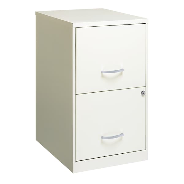 Space Solutions 14.25 in W 2 Drawer Vertical File Cabinet, Pearl White - 22614