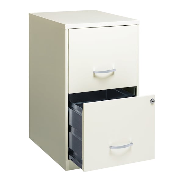 Space Solutions 14.25 in W 2 Drawer Vertical File Cabinet, Pearl White - 22614