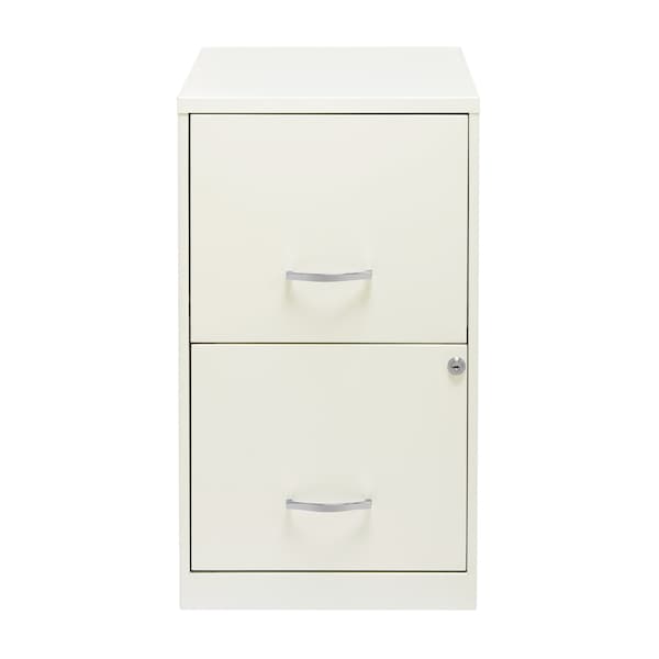 Space Solutions 14.25 in W 2 Drawer Vertical File Cabinet, Pearl White - 22614