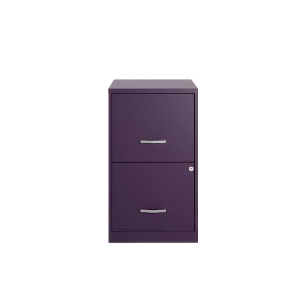 Space Solutions 14.25 in W 2 Drawer Vertical File Cabinet, Midnight Purple - 25273