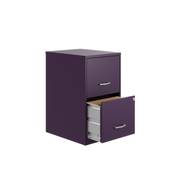 Space Solutions 14.25 in W 2 Drawer Vertical File Cabinet, Midnight Purple - 25273